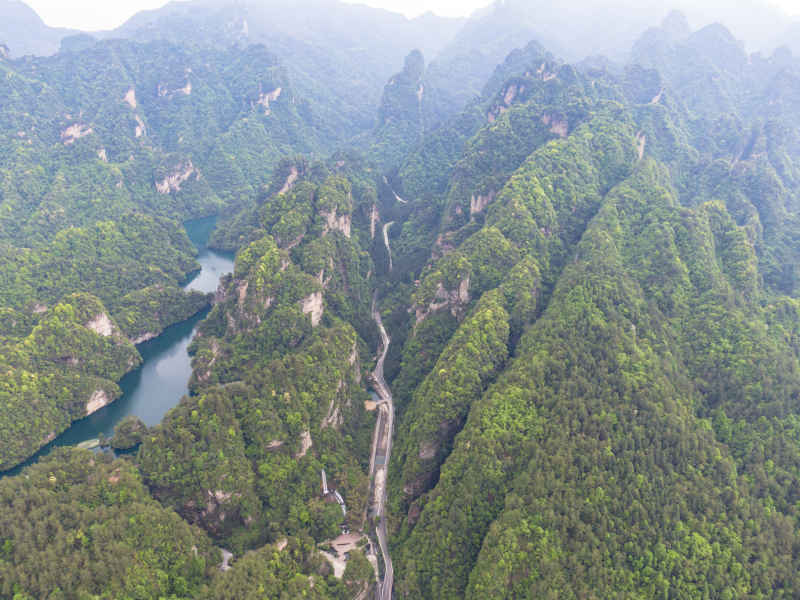 湖南张家界武陵源5A景区宝峰湖风景区航拍摄影图