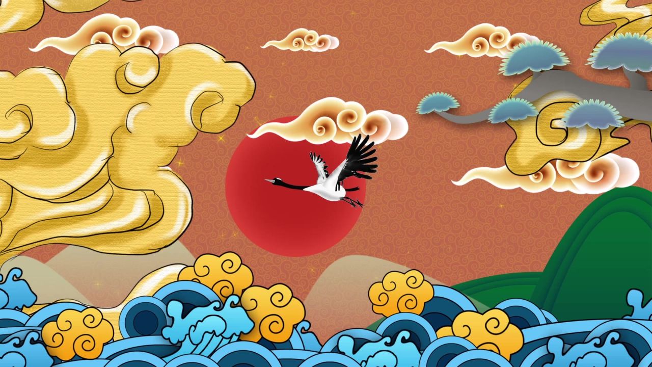 古风背景视频 中国风 意境春天 桃花 水墨 86