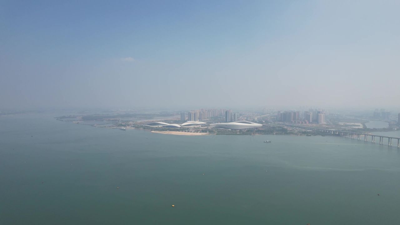 广东湛江城市风光地标建筑航拍 