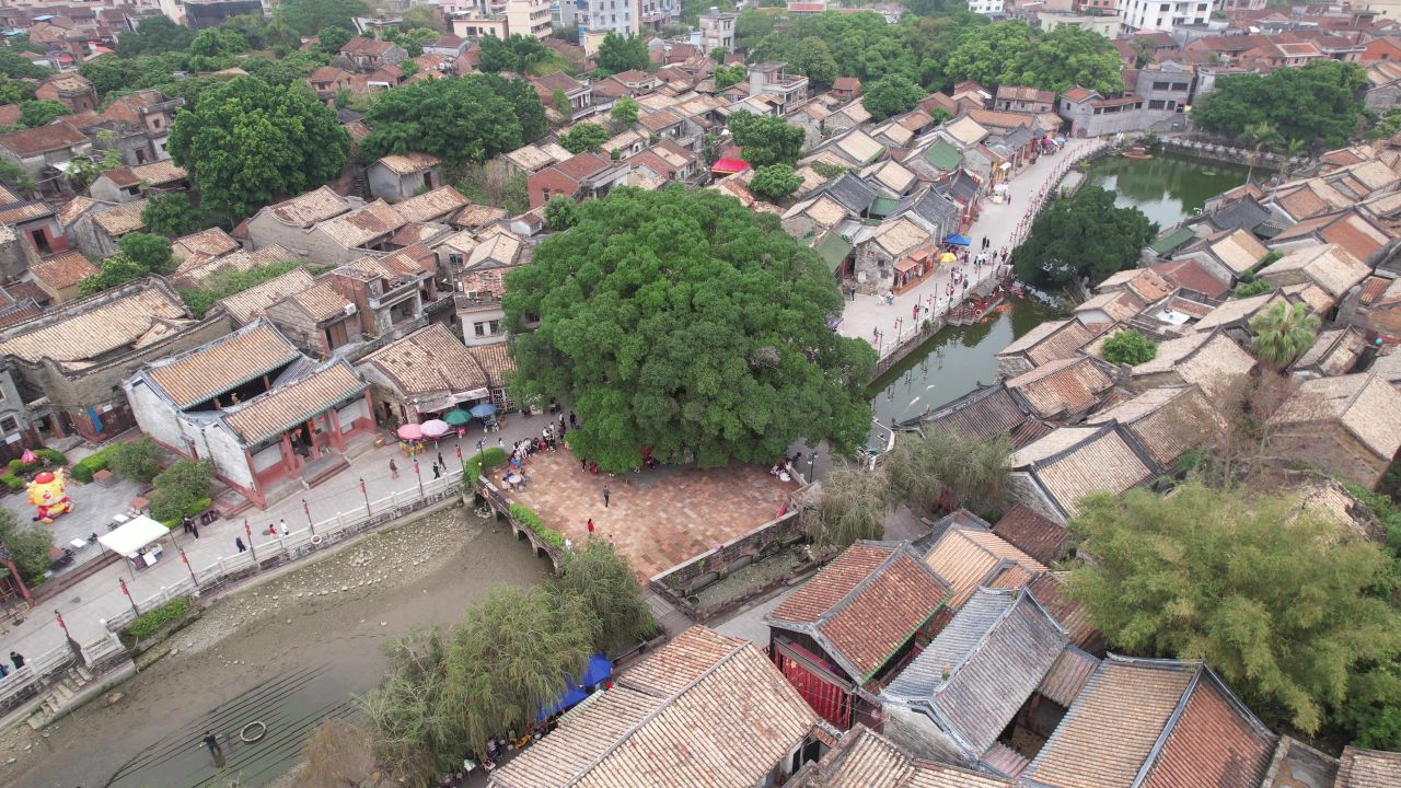 东莞茶山南社古村落风景区航拍 16