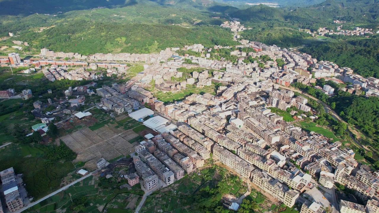 航拍漳州新农村景观 