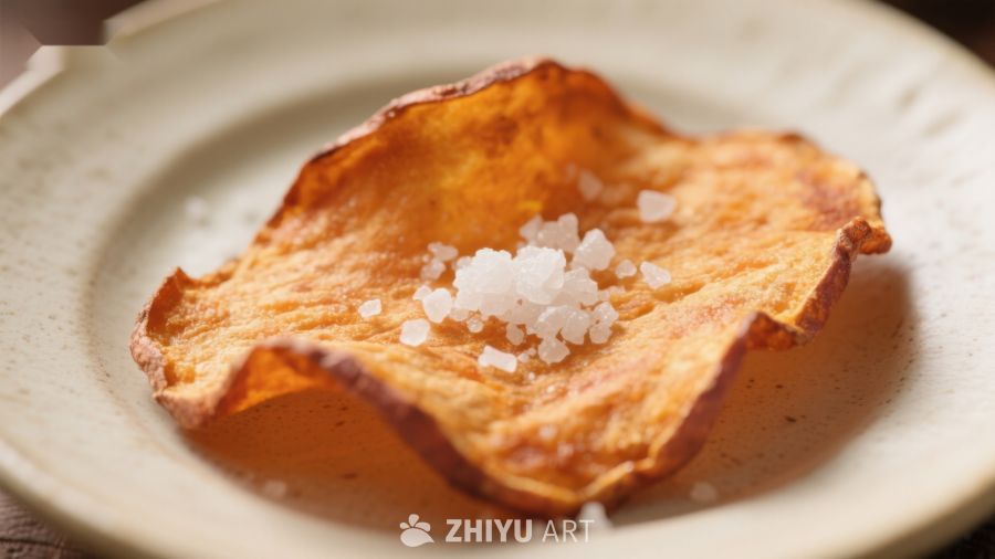 脆烤红薯片撒海盐