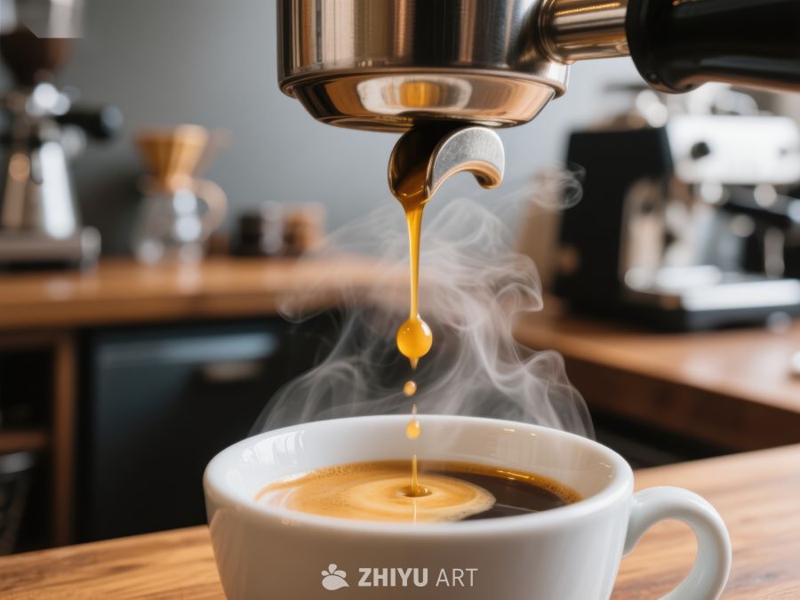 咖啡滴落，热气腾腾 543