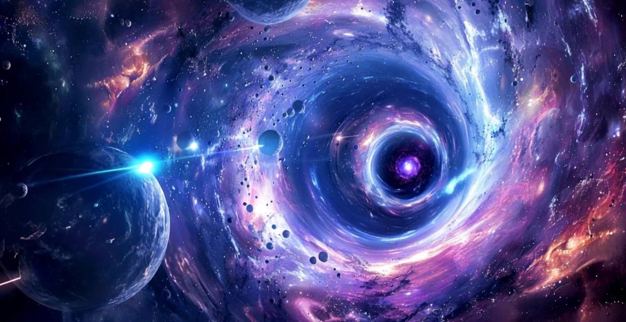 深邃的宇宙空间背景下，悬浮着多颗大小不一的球形星体