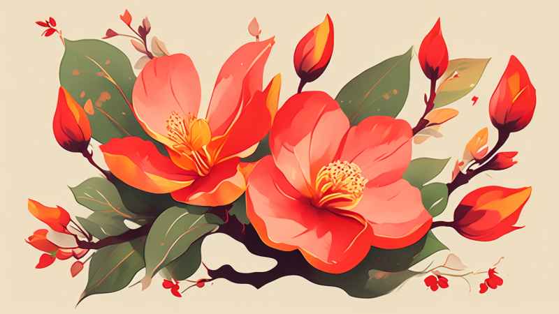 木棉花扁平插画 8