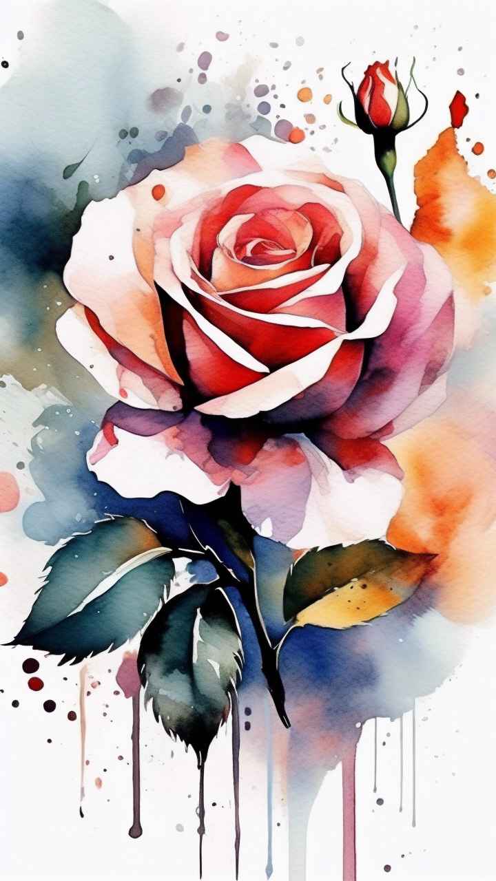 抽象花卉玫瑰插画 24