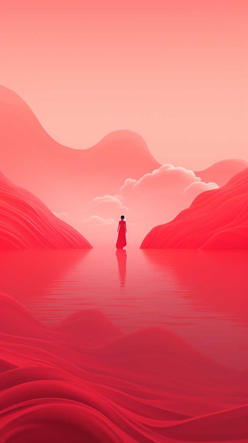 红色背景艺术图