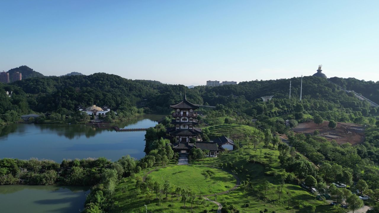 航拍宜春禅都文化博览园