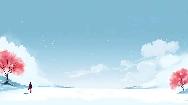 冬季唯美雪景创业插画 43