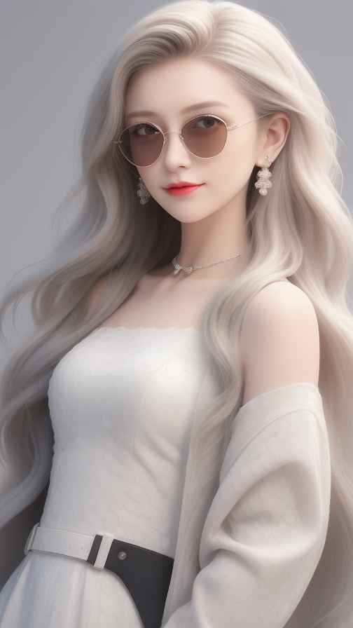 酷酷的白色衣服人像
