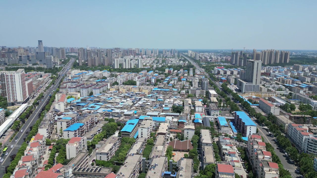 河南许昌城市风光地标建筑航拍 