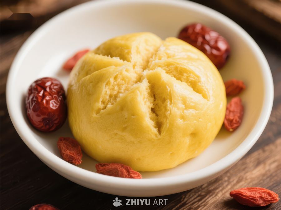 金黄色馒头配红枣 473
