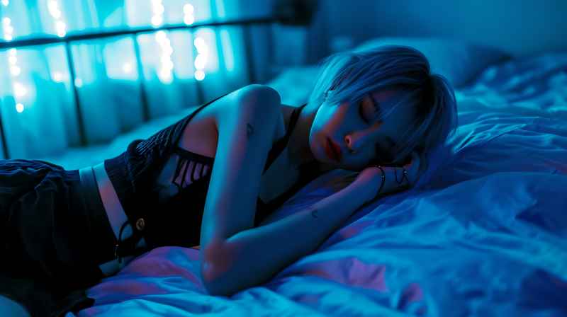 不同的睡姿的美女摄影图 74