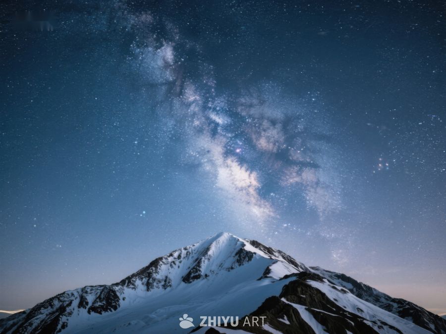 雪山夜景与银河 234