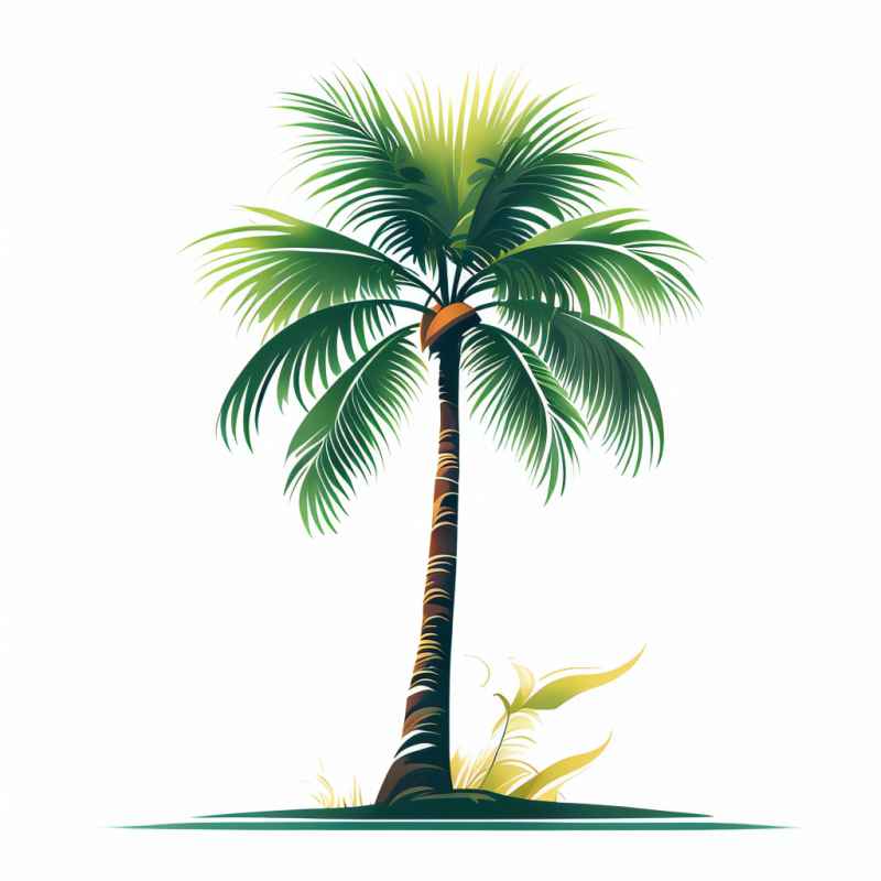 手绘简约椰子树元素插画 7