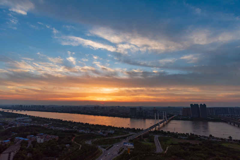湘潭三大桥世纪晚霞