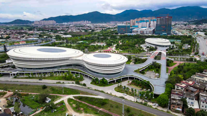 福建漳州城市风光航拍图 