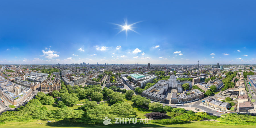 城市绿洲与蓝天