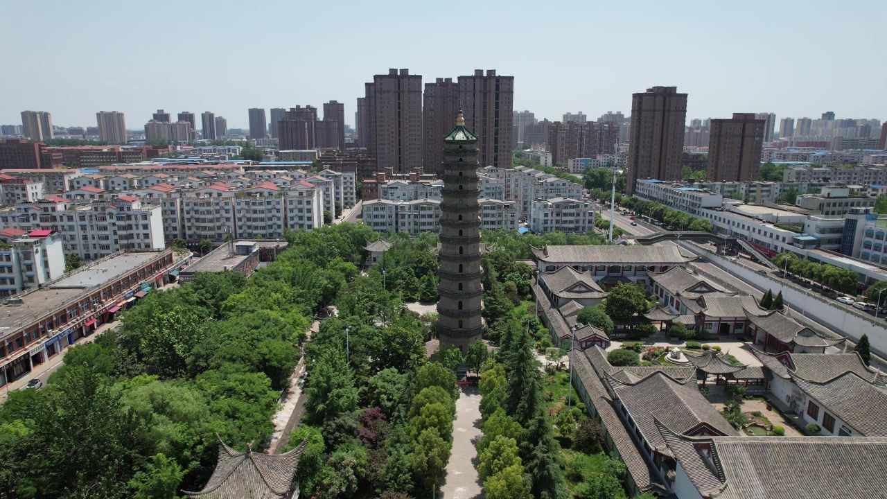 河南许昌城市风光地标建筑航拍 
