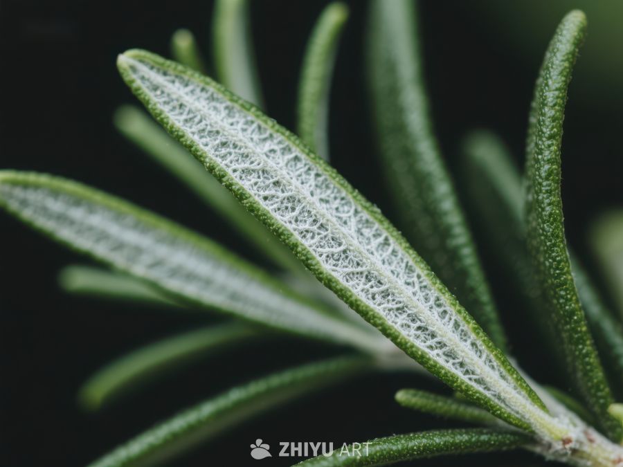 迷迭香叶片的特写细节 191