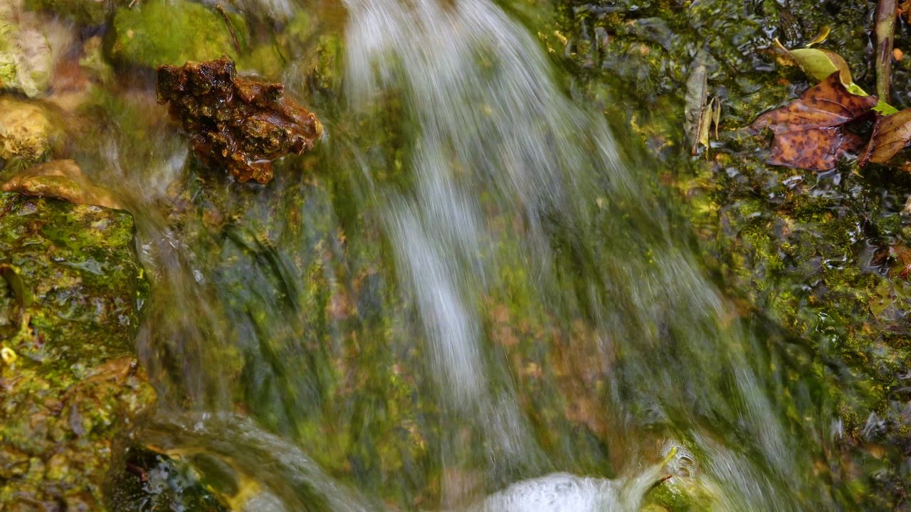 4K流水河流唯美水流自然