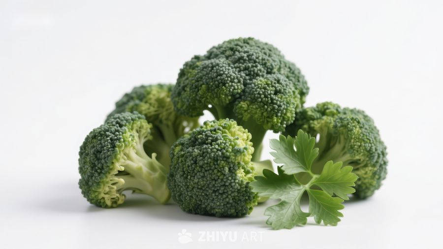 新鲜西兰花与香菜叶