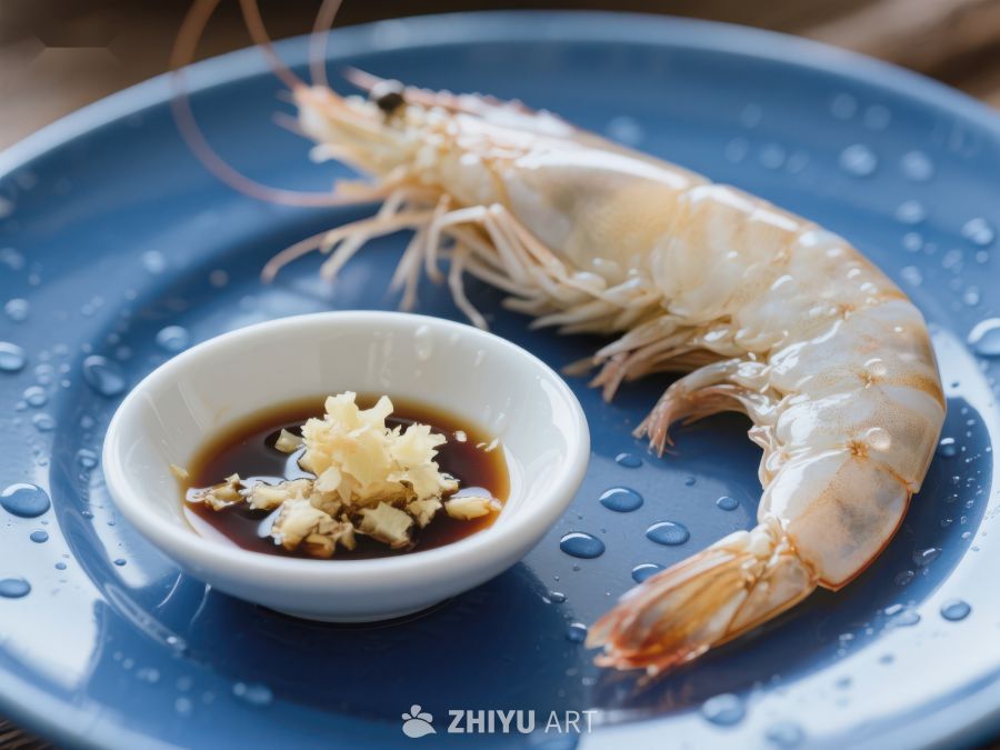 清蒸虾配酱油蒜蓉 739