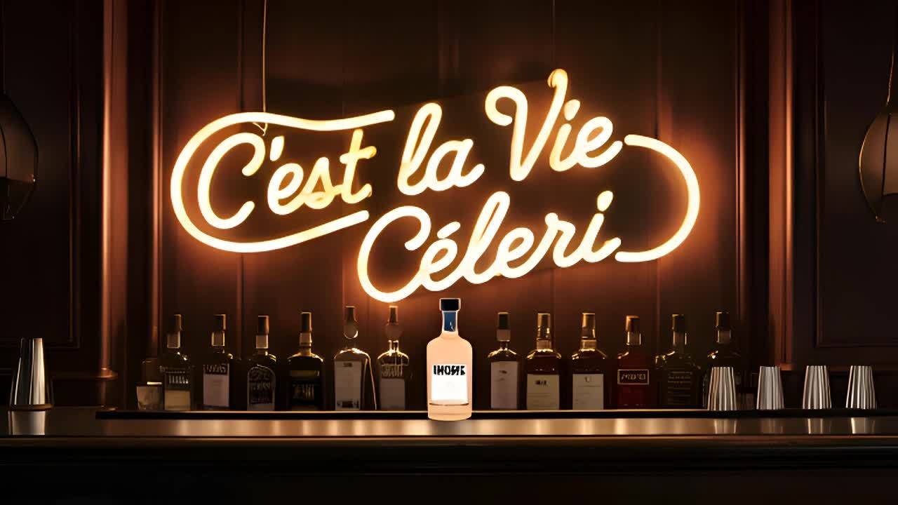 一个霓虹灯招牌“C'est la Vie Célé