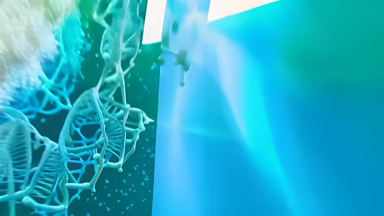 画面左侧显示一个三维结构的DNA螺旋，呈蓝色和绿色