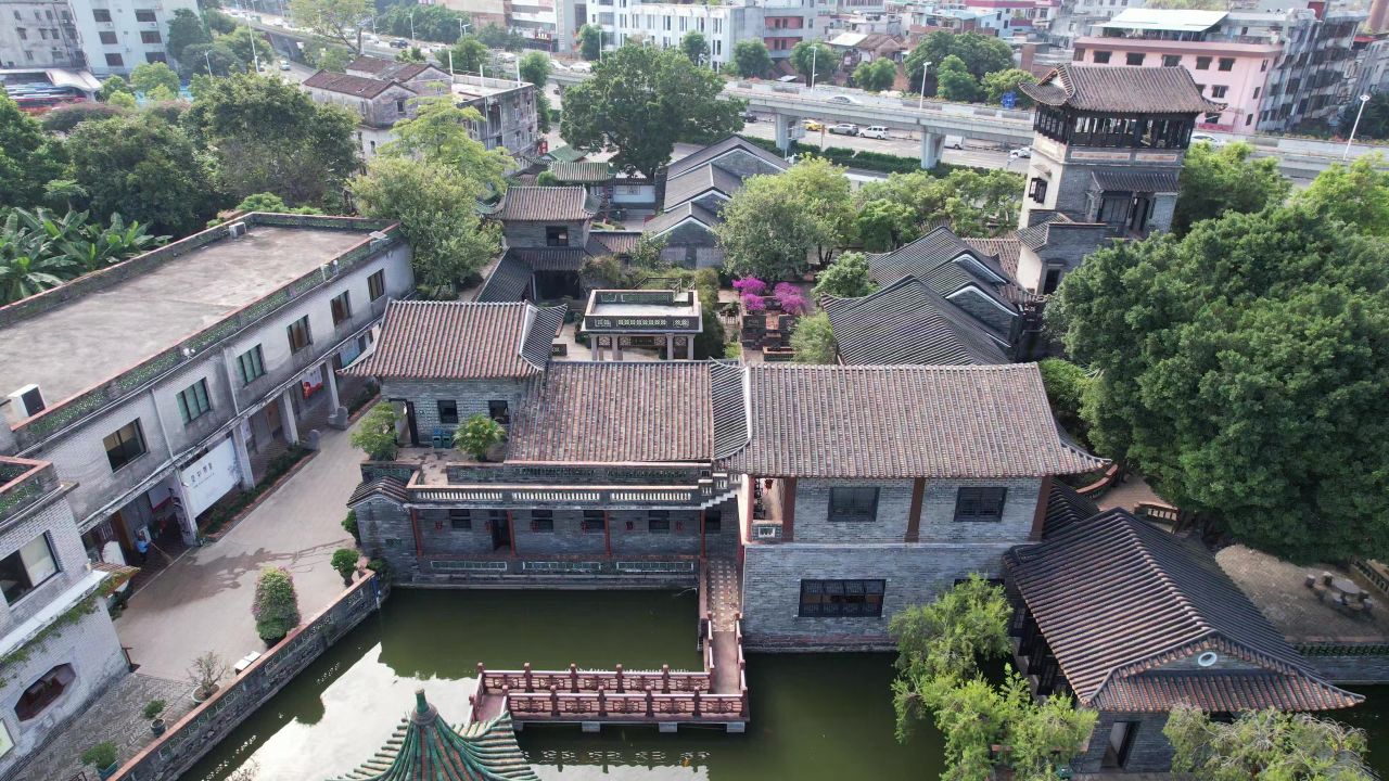 广东东莞可园旅游景区航拍