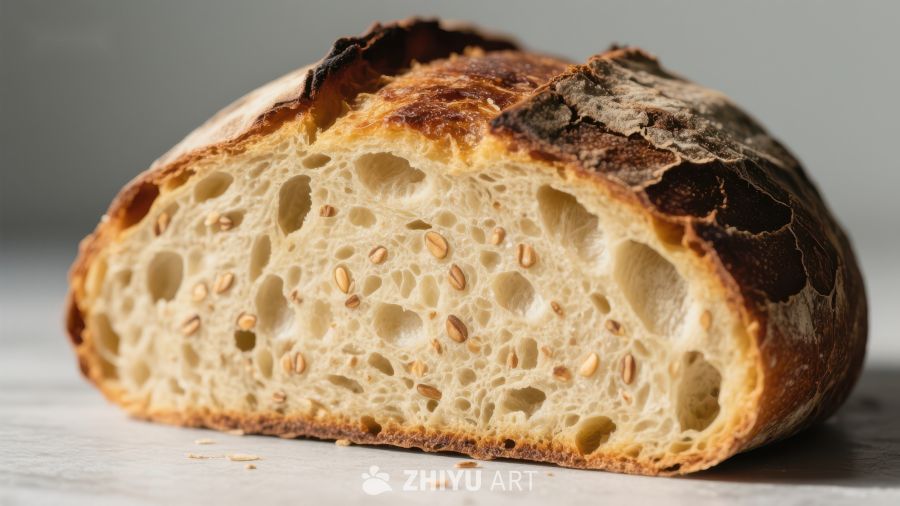 新鲜出炉的酸面团面包