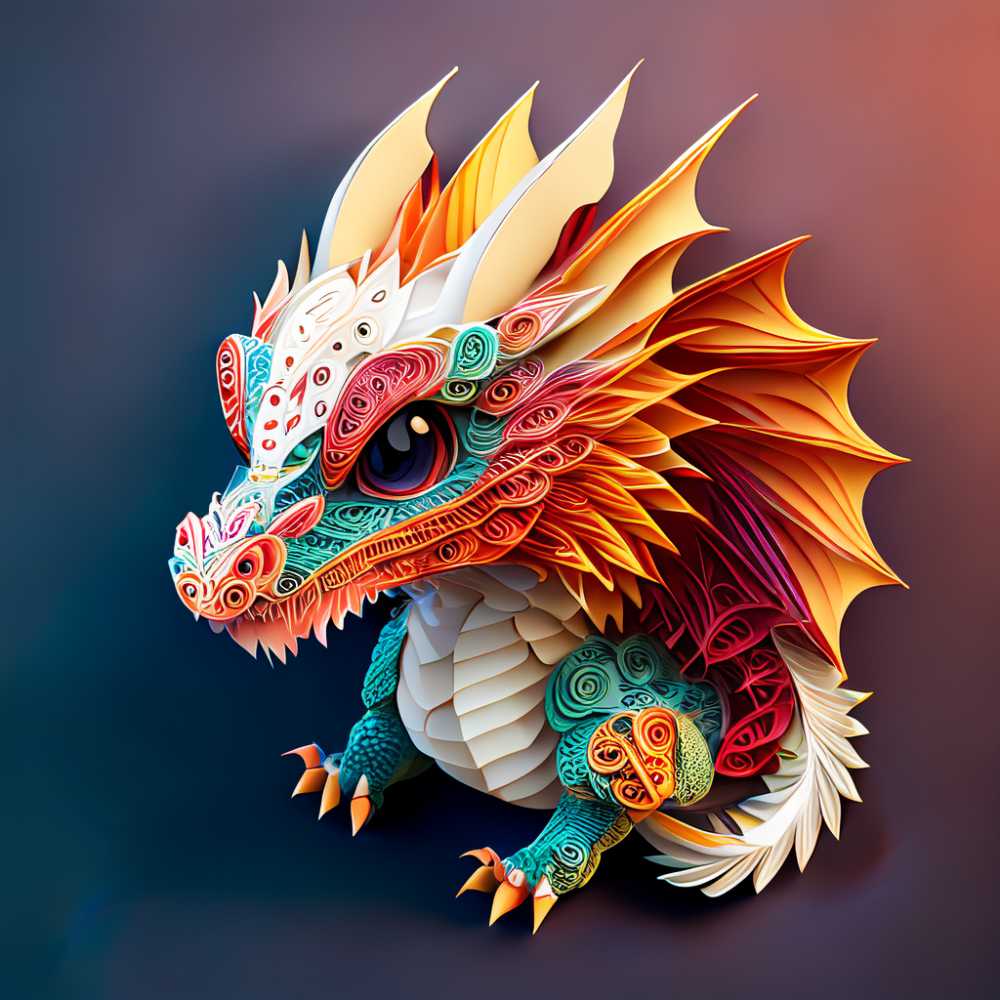 衍纸艺术生肖龙