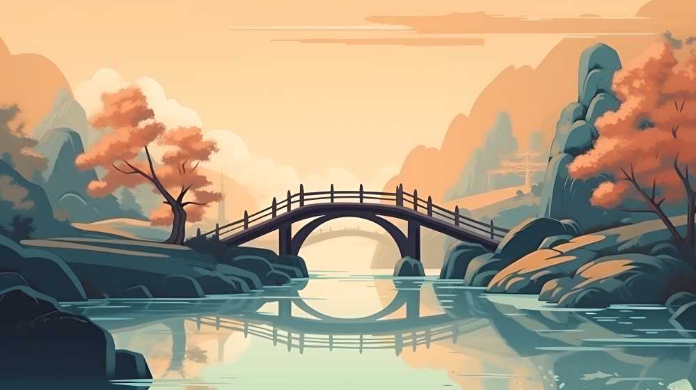 标志古风插画风景