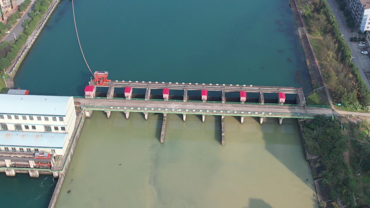 水电站 水坝 发电能源 航拍
