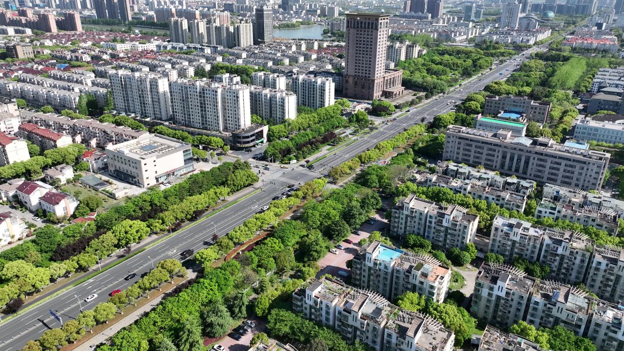 4K航拍昆山城市建筑风光 5