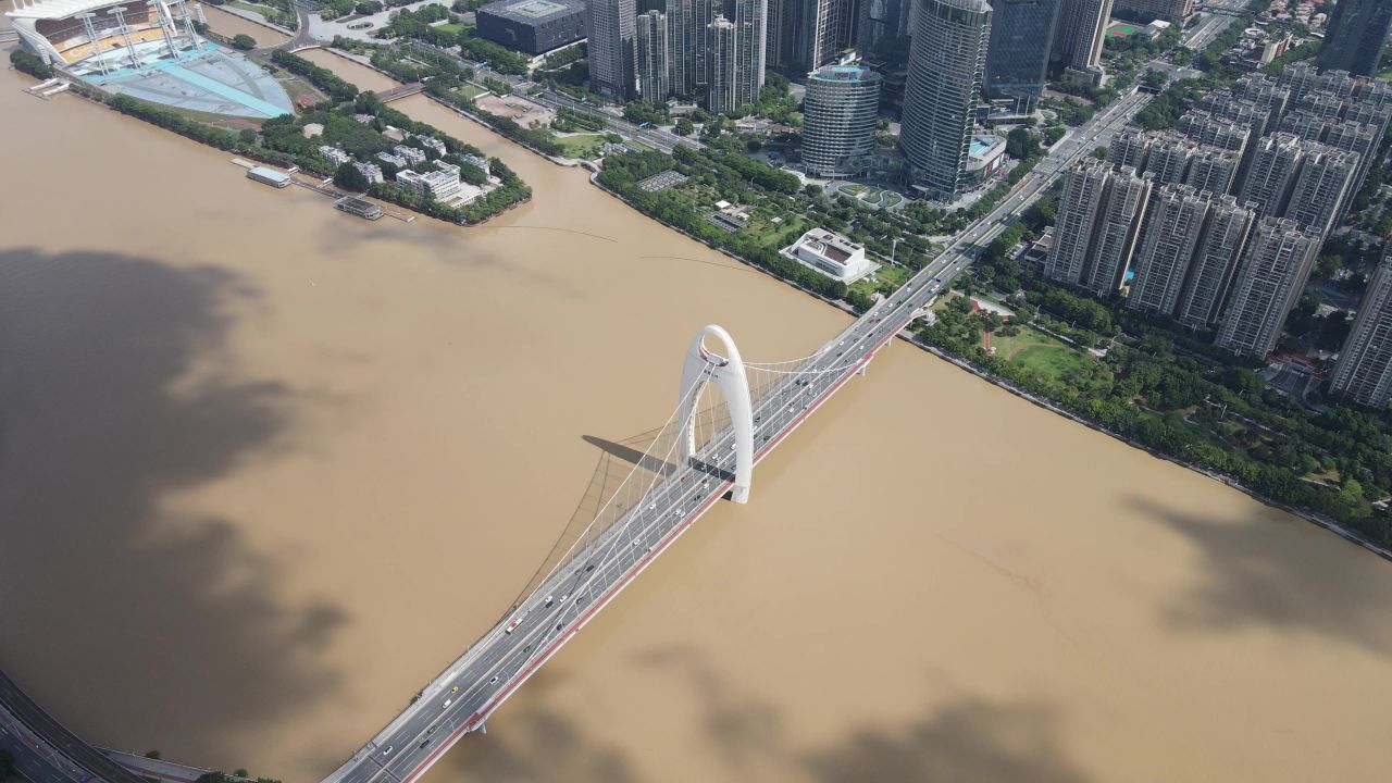 广州猎德大桥航拍 