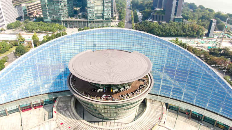 浙江杭州城市风光航拍摄影图 