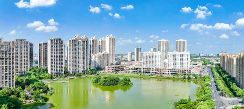 航拍昆山城市风光建筑大景 43