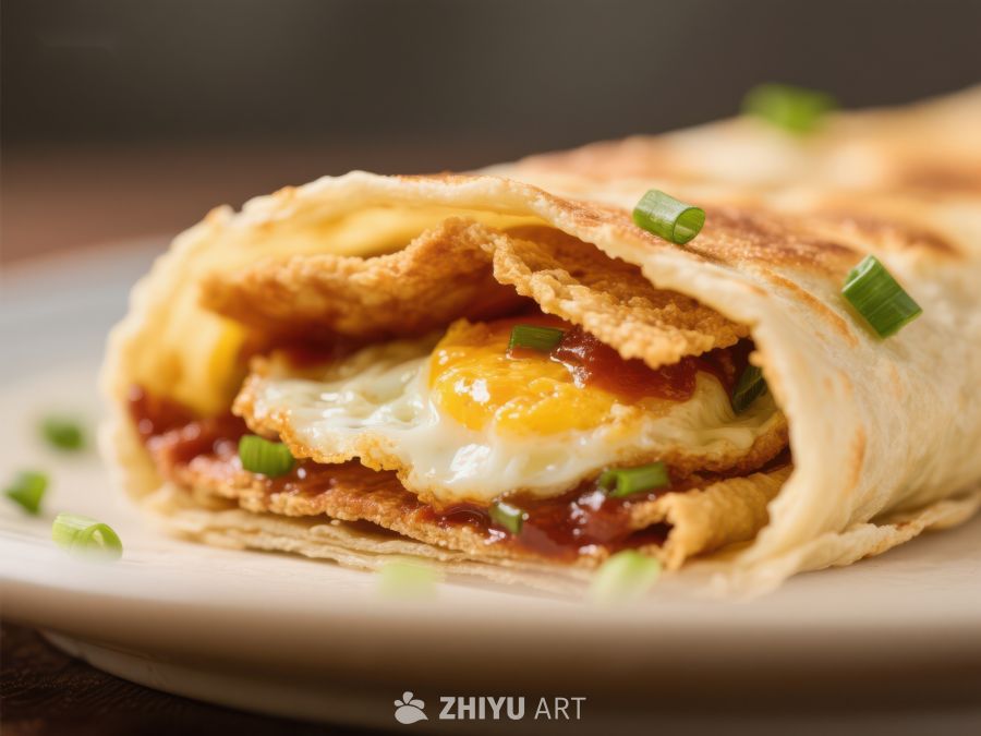 煎饼卷蛋美味早餐 378