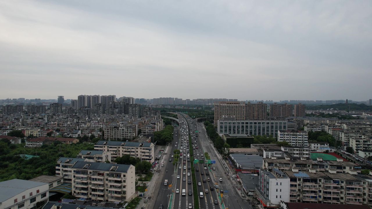 江苏苏州城市交通高架桥航拍