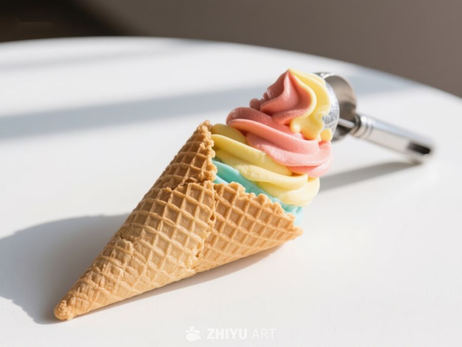彩色冰淇淋甜筒特写 42