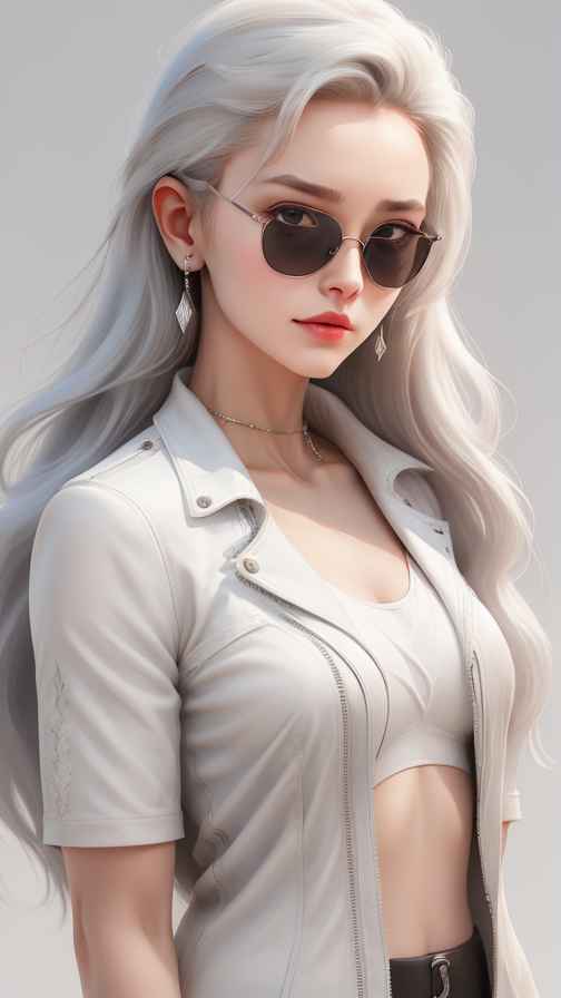 酷酷的白色衣服人像