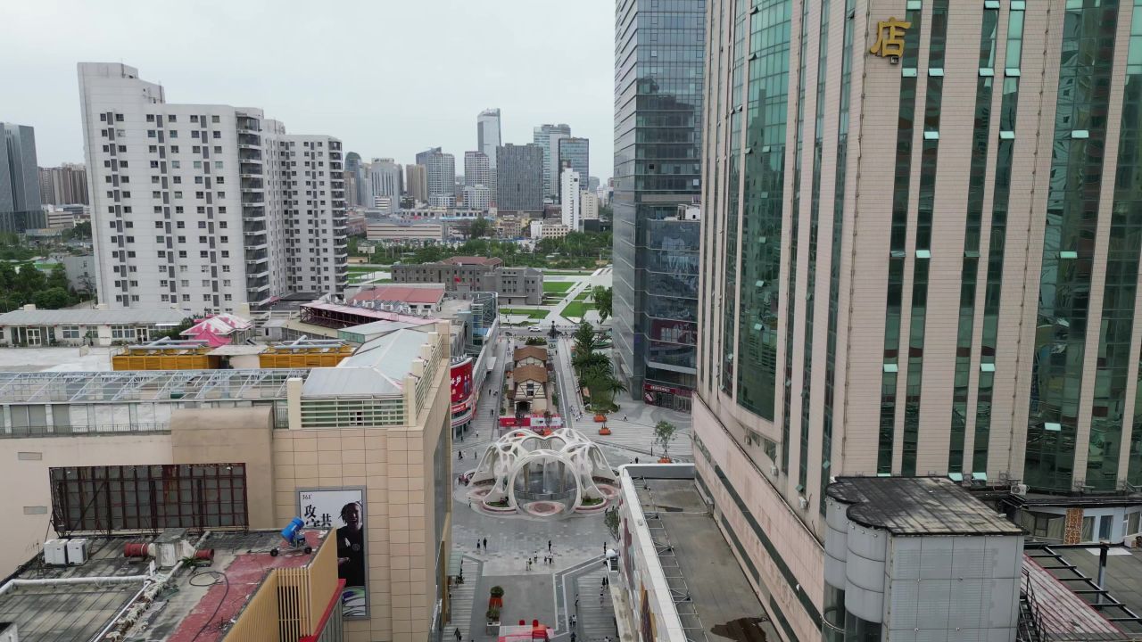 河北石家庄城市风光航拍 