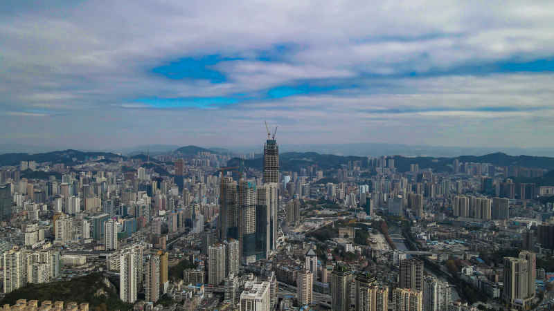 贵州贵阳城市风光航拍摄影图