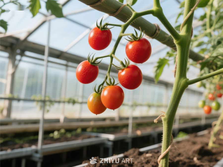 温室中生长的樱桃番茄 368