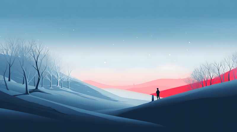 冬季唯美雪景创业插画 32