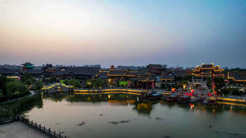 河南开封城市风光旅游景区航拍图 