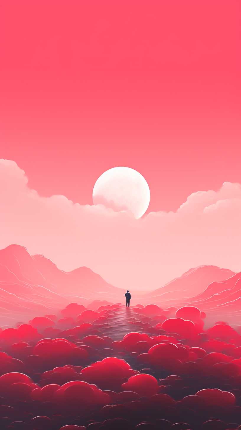 红色背景艺术图