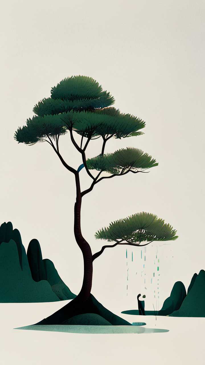 劳动节植树插画