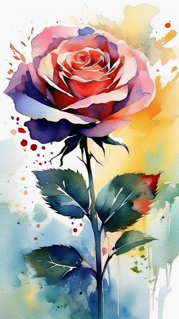 抽象花卉玫瑰插画 17